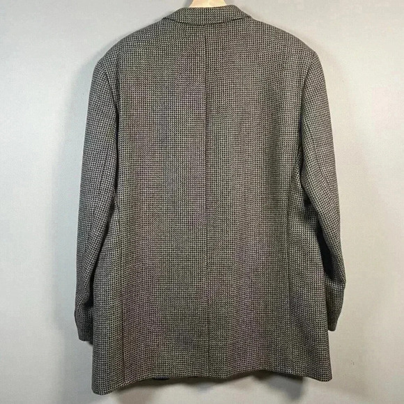 Fiori Men's Suit Jacket Gingham Print 100% Wool Marshall Fields Size 46 Tall - Picture 7 of 11